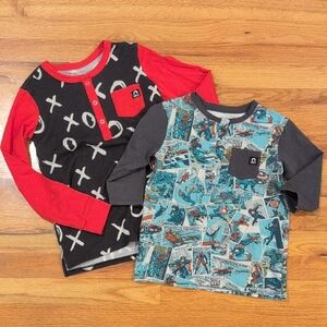 Kids Graphic Long Sleeve Shirts - Red and Blue